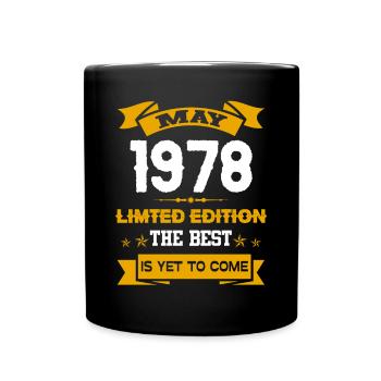 Mai 1978 Geburtstagsgeschenk - Tasse einfarbig - Schwarz - Vorne
