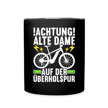 E-Bike E Bike Elektrofahrrad Elektrorad - Tasse einfarbig - Schwarz - Vorne