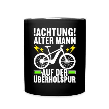 E-Bike E Bike Elektrofahrrad Elektrorad - Tasse einfarbig - Schwarz - Vorne