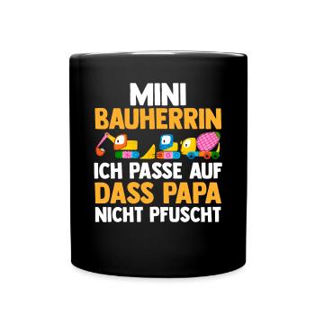 Bagger Bauherrin - Tasse einfarbig - Schwarz - Vorne