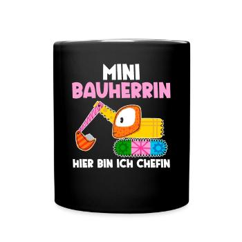 Bagger Bauherrin - Tasse einfarbig - Schwarz - Vorne