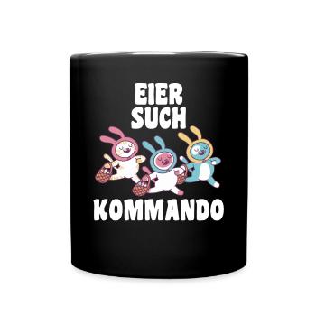 Osterhase Hase Ostern - Tasse einfarbig - Schwarz - Vorne