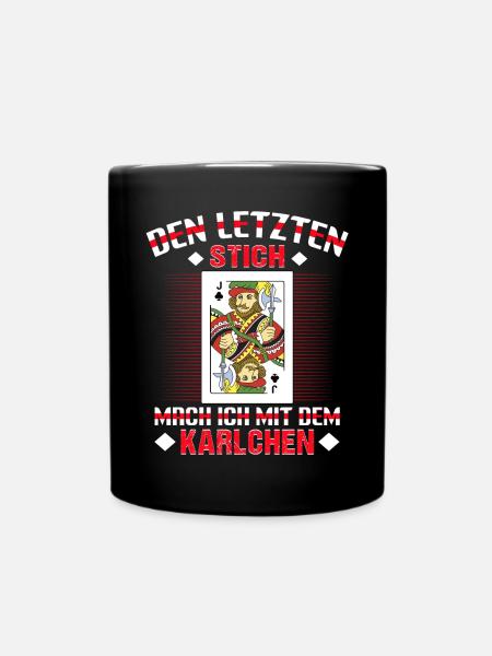 Doppelkopf Karlchen Kartenspieler - Tasse einfarbig - Schwarz