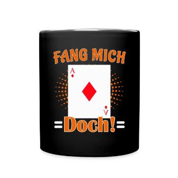 Doppelkopf Fuchs Fang mich doch! Kartenspiel - Tasse einfarbig - Schwarz - Vorne