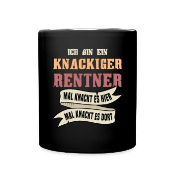 ICH BIN EIN KNACKIGER RENTNER / Rente, Ruhestand - Tasse einfarbig - Schwarz - Vorne