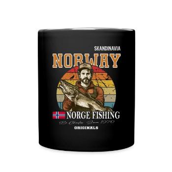 Norvège pêche Drapeau norvégien - Mug uni - noir - Devant