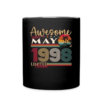 25th Birthday Man Woman Awesome May Vintage 1998 - Full Colour Mug - black - Front
