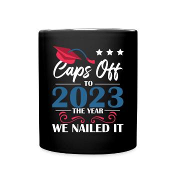 Caps de la graduation jusqu’en 2023 - Mug uni - noir - Devant