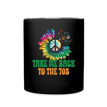 Hippie Peace Sign Peace Flowers Flower Child - Mug uni - noir - Devant