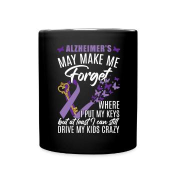 Alzheimer Démence Ruban violet - Mug uni - noir - Devant