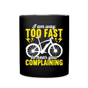 Electric Bike E-Bike - Full Colour Mug - black - Front