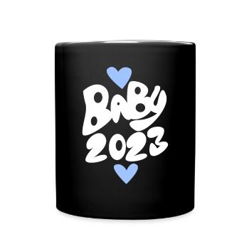 Baby 2023 - Geburt Schwanger 2023 - Baby Junge - Tasse einfarbig - Schwarz - Vorne