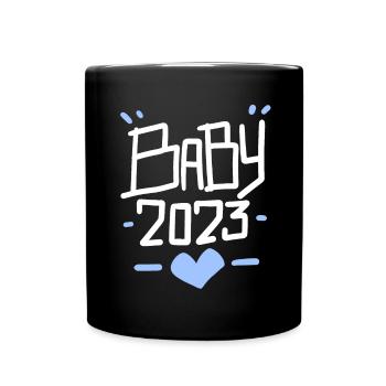 Bébé 2023 - Bébé garçon - Fils - Enceinte - Mug uni - noir - Devant