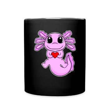 Axolotl Heart Love - Heart Motif - Mug uni - noir - Devant