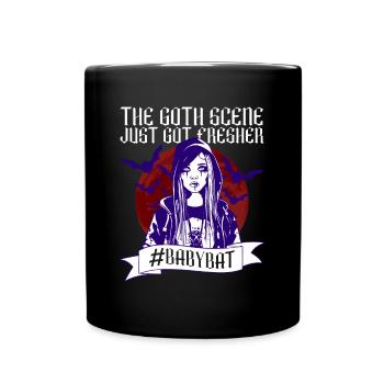 #Babybat - Baby Bat Gothic Goth Grufti Spruch - Full Colour Mug - black - Front