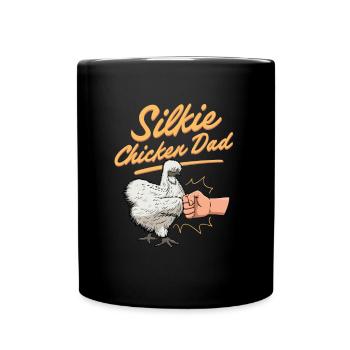 Silkie Chicken Dad Poulet chinois en soie - Mug uni - noir - Devant