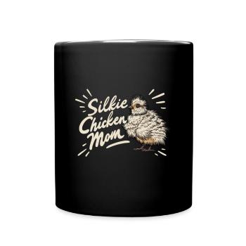 Silkie Chicken Mom Poulet chinois en soie - Mug uni - noir - Devant