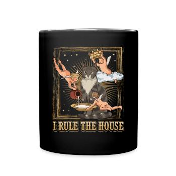 Cats I rule the house Cat lovers - Full Colour Mug - black - Front