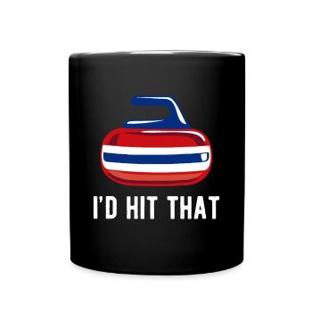 Funny "I'd Hit That" Curling Team Sweeping Rock Gi - Full Colour Mug - black - Front