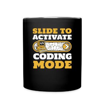 Slide To Activate Coding Mode Developer Coder - Tasse einfarbig - Schwarz - Vorne