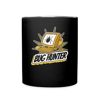 Bug Hunter Software Engineer Developer Coder - Full Colour Mug - black - Front