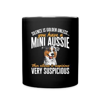 Miniature Australian Shepherd - Tasse einfarbig - Schwarz - Vorne