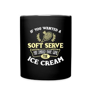 Badminton Idee Joke Soft Serve Zitat Badminton Pla - Tasse einfarbig - Schwarz - Vorne