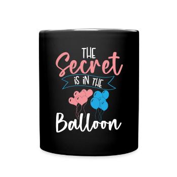 The secret is in the balloon - Full Colour Mug - black - Front