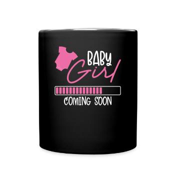 Little girl is coming soon - Full Colour Mug - black - Front