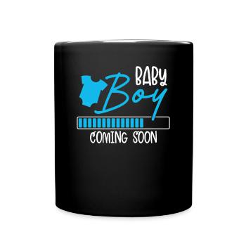 Baby boy is coming soon - Full Colour Mug - black - Front