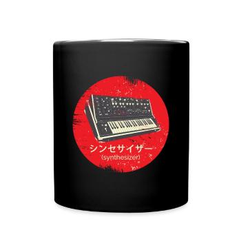 Analoger Synthesizer Techno Retro Vintage Synth - Tasse einfarbig - Schwarz - Vorne