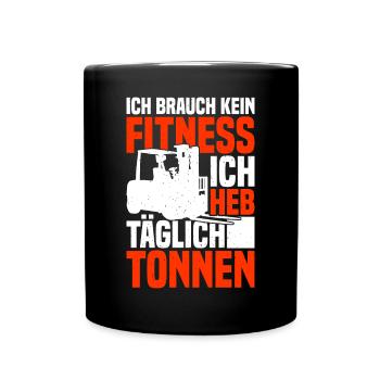 Gabelstaplerfahrer Gabelstapler Staplerfahrer - Tasse einfarbig - Schwarz - Vorne