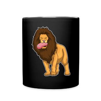 Löwe Fleisch - Tasse einfarbig - Schwarz - Vorne