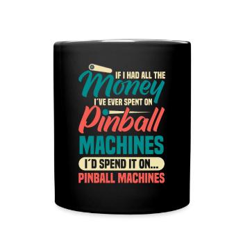 Flipper Retro Pinball Flipperautomat Bumper - Tasse einfarbig - Schwarz - Vorne