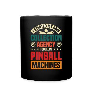 Flipper Retro Pinball Flipperautomat Bumper - Tasse einfarbig - Schwarz - Vorne