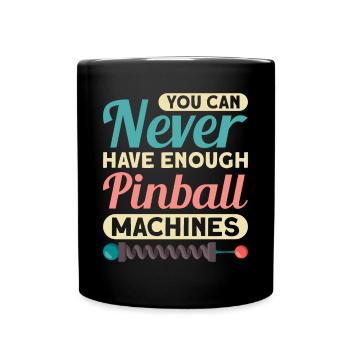 Flipper Retro Pinball Flipperautomat Bumper - Tasse einfarbig - Schwarz - Vorne