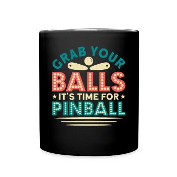 Flipper Retro Pinball Flipperautomat Bumper - Tasse einfarbig - Schwarz - Vorne
