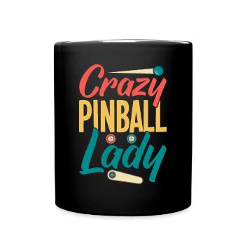 Flipper Retro Pinball Flipperautomat Bumper - Tasse einfarbig - Schwarz - Vorne