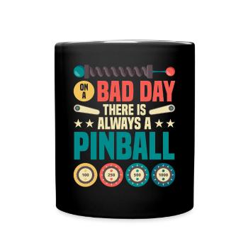 Flipper Retro Pinball Flipperautomat Bumper - Tasse einfarbig - Schwarz - Vorne