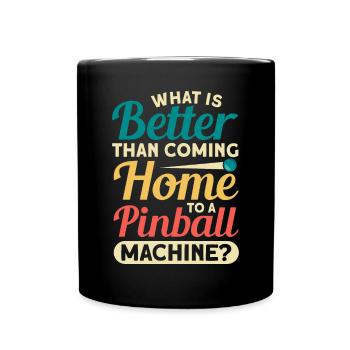 Flipper Retro Pinball Flipperautomat Bumper - Tasse einfarbig - Schwarz - Vorne