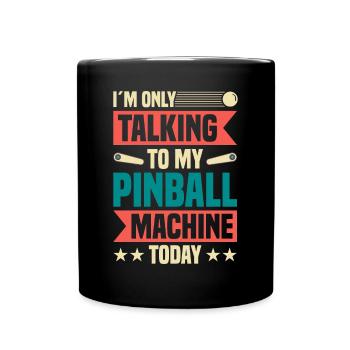 Flipper Retro Pinball Flipperautomat Bumper - Tasse einfarbig - Schwarz - Vorne