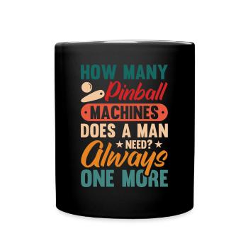 Flipper Retro Pinball Flipperautomat Bumper - Tasse einfarbig - Schwarz - Vorne