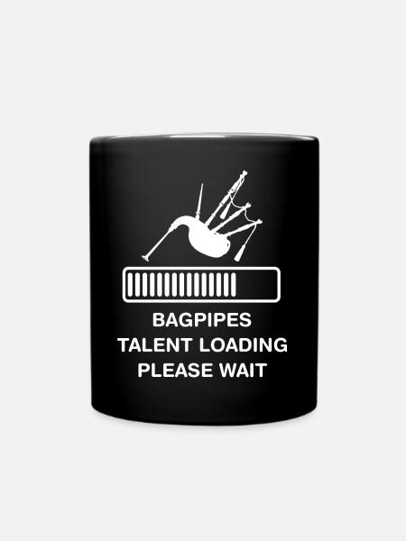 BAGPIPES TALENT LOADING PLEASE WAIT - Full Colour Mug - black