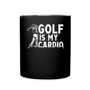 Golf is my Cardio - Tasse einfarbig - Schwarz - Vorne