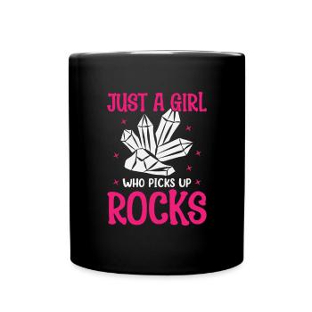 Juste une fille qui ramasse des minéraux rocheux - Mug uni - noir - Devant