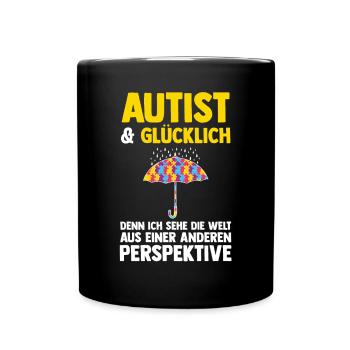 Autismus Autist Autisten - Tasse einfarbig - Schwarz - Vorne