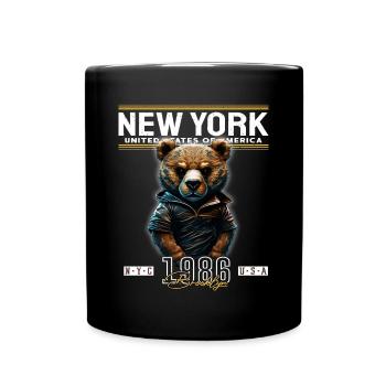 New York - Tasse einfarbig - Schwarz - Vorne