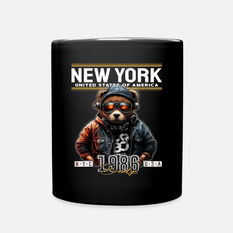 New York Bär - Tasse einfarbig - Schwarz