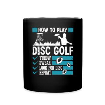 How to play Disc Golf - Full Colour Mug - black - Front