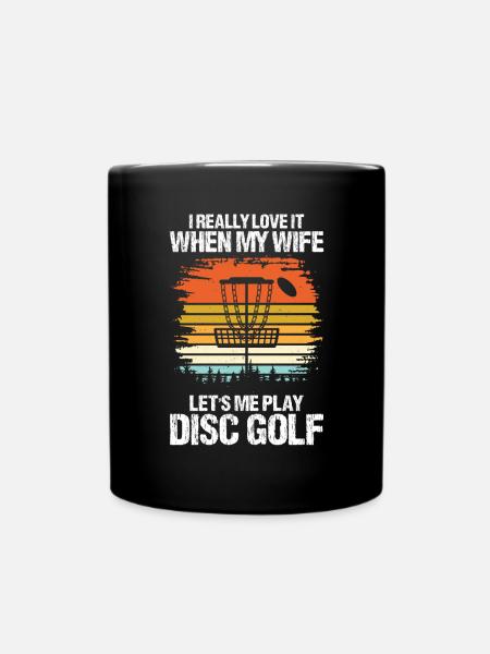 Let me play Discgolf - Tasse einfarbig - Schwarz